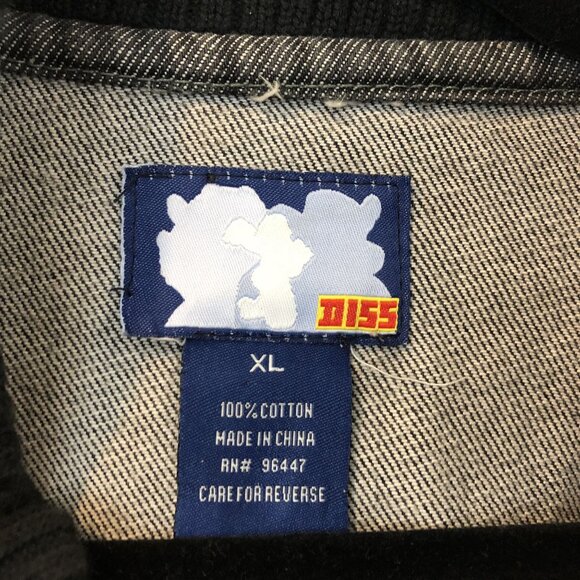 Vintage DJSS Phatpapa Gray Denim Bomber Jacket XL Y2K Streetwear Hip Hop - Picture 3 of 10